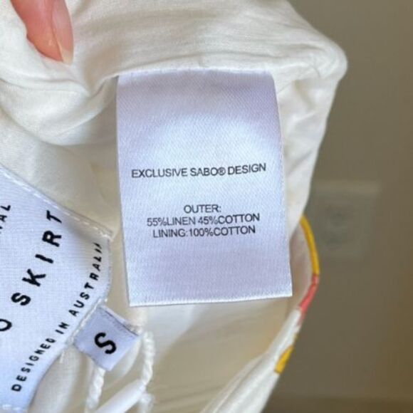 Sabo Skirt Women's Printed Rolando Mini Skirt in Ivory Size SMALL NEW! - Picture 5 of 6